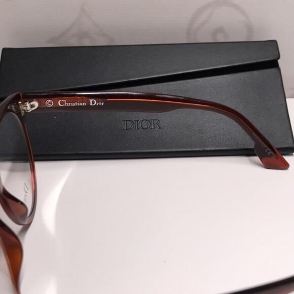 New Authentic Dior CD3 086 51 Ladies Aviator/Pilot Eyeglass Frames – Tortoise - Picture 9 of 11